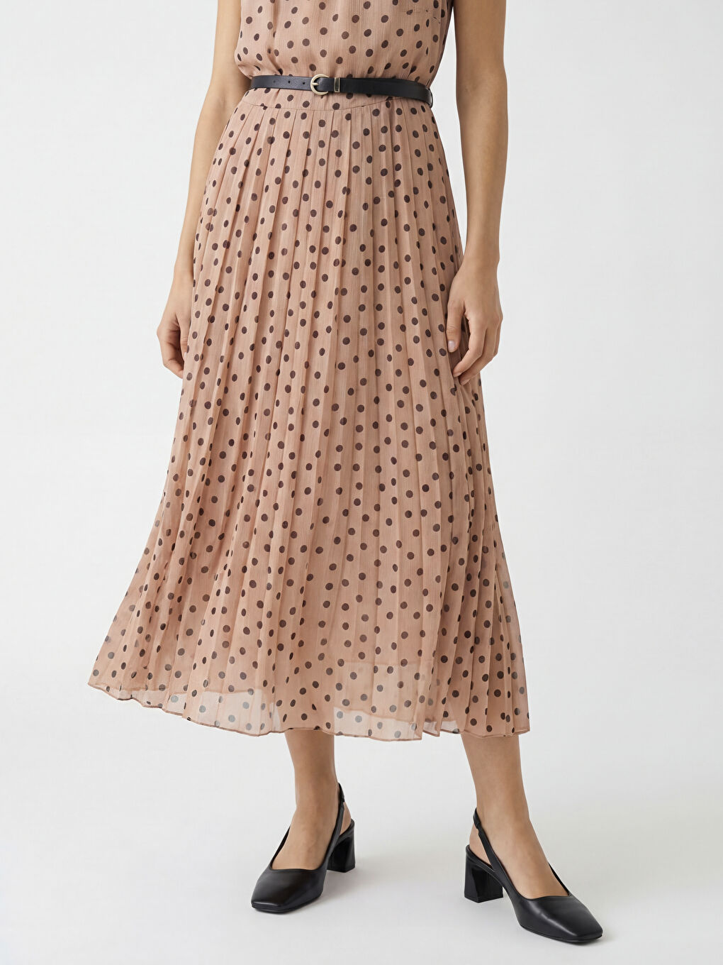 Halter Neck Polka Dot A-Line Dress-1