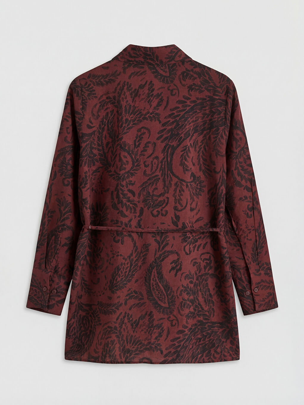 Bordo Desenli Kadın Gömlek Tunik-5