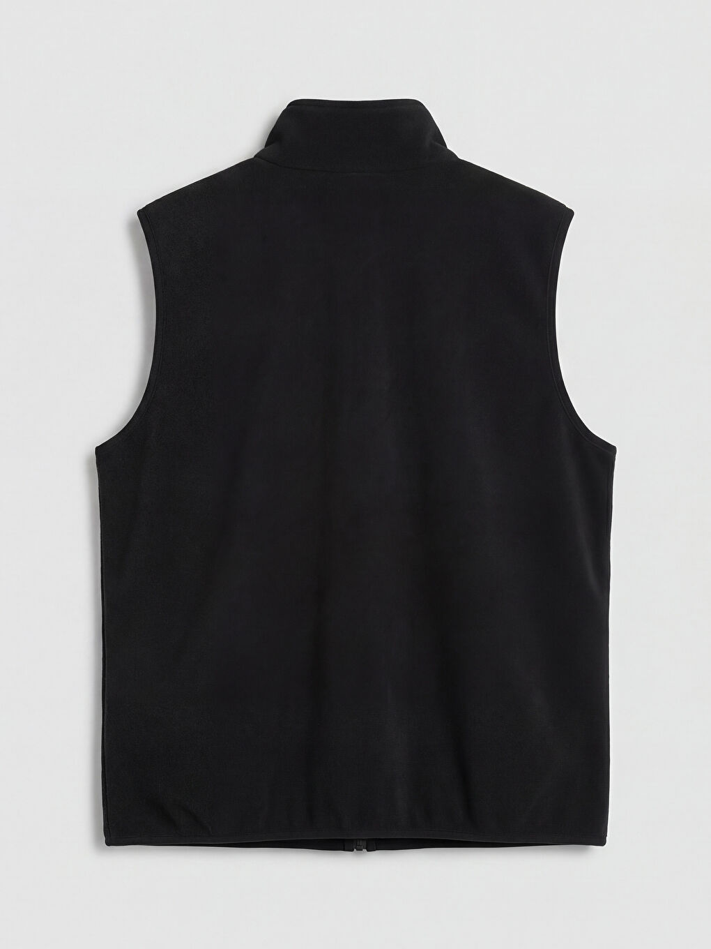 Siyah Dik Yaka Fermuarlı Erkek Polar Yelek-5