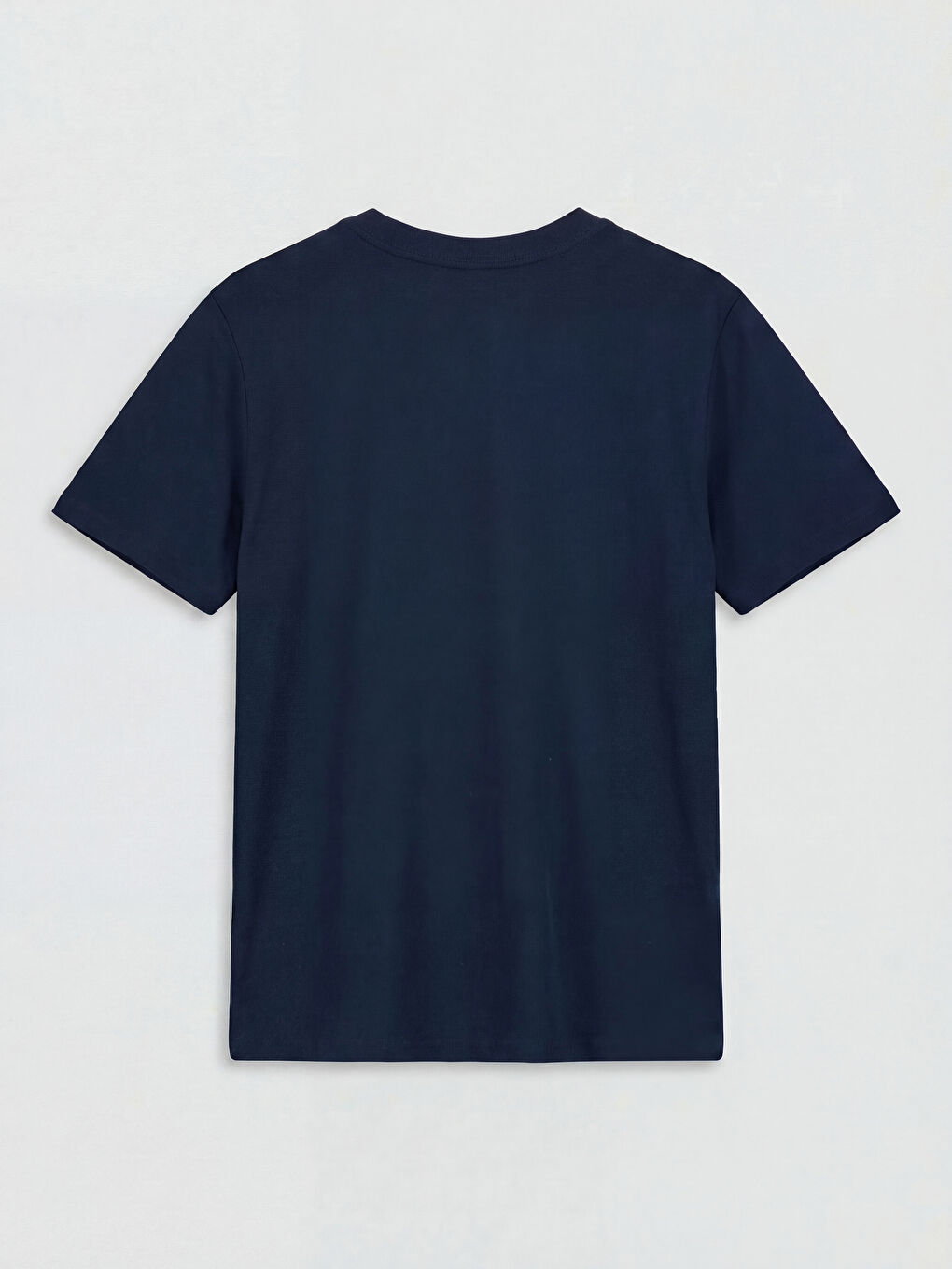 Lacivert Bisiklet Yaka Yazı Baskılı Erkek Çocuk Tişört-1