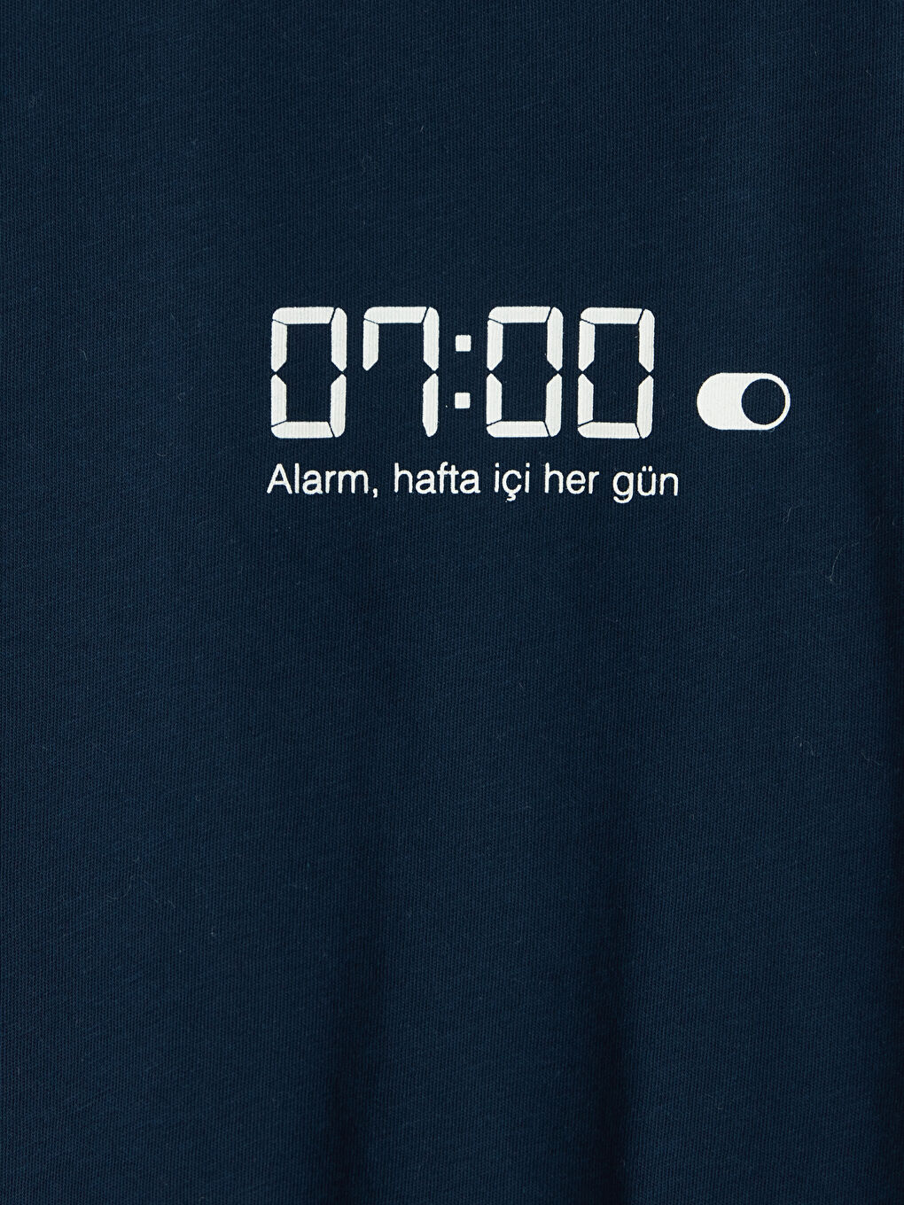 Lacivert Bisiklet Yaka Yazı Baskılı Erkek Çocuk Tişört-2