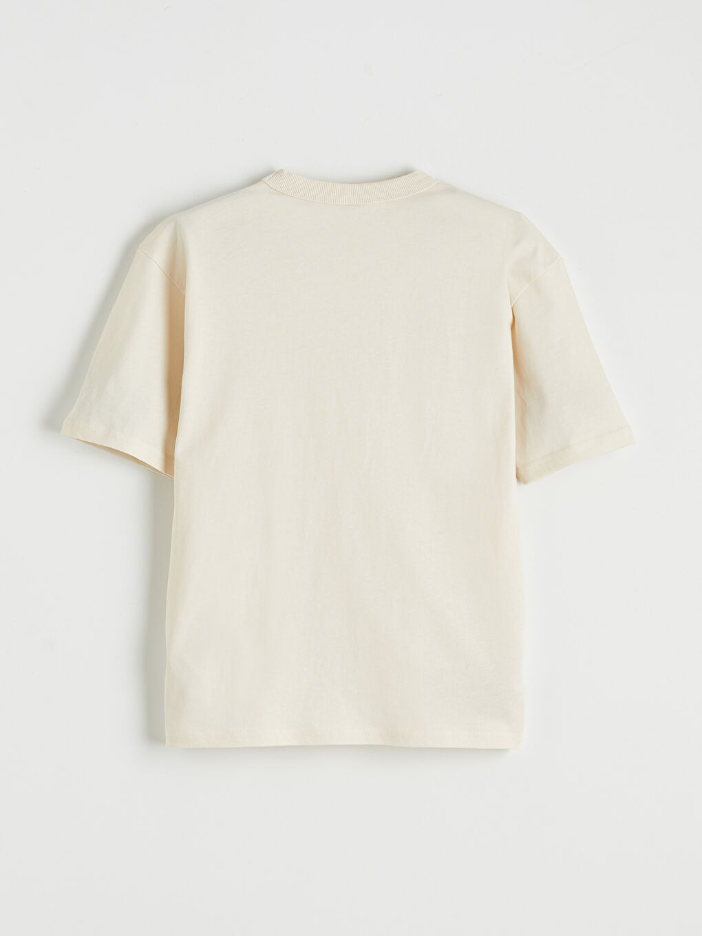 Bej Bisiklet Yaka Yazı Baskılı Erkek Çocuk Tişört-1