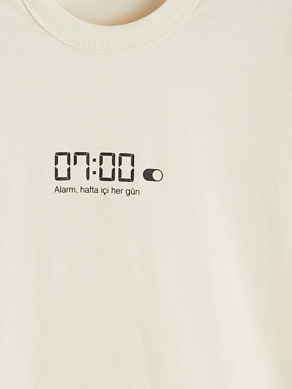 Bej Bisiklet Yaka Yazı Baskılı Erkek Çocuk Tişört-2