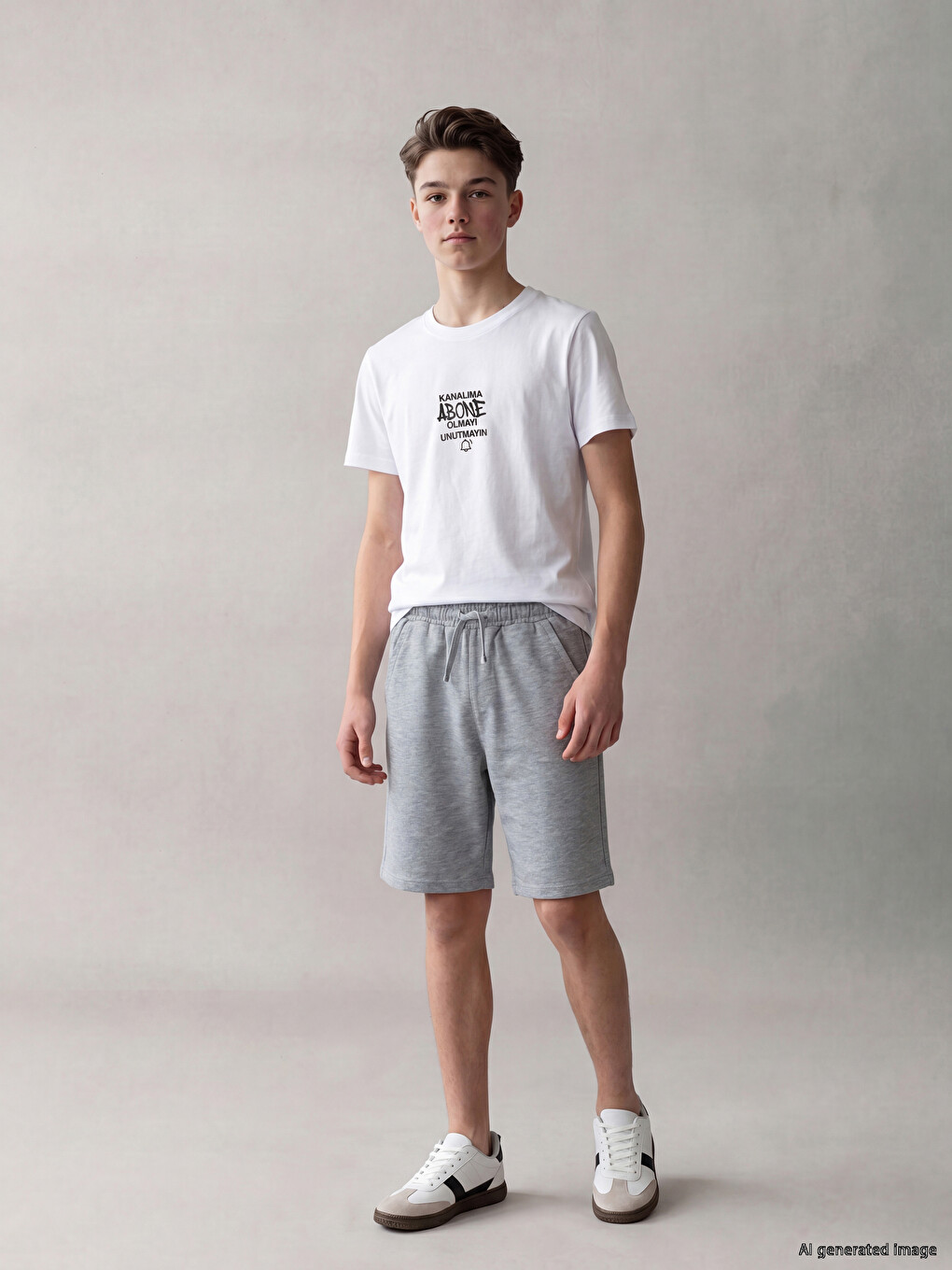 Tricou băieți cu guler rotund și imprimeu-1