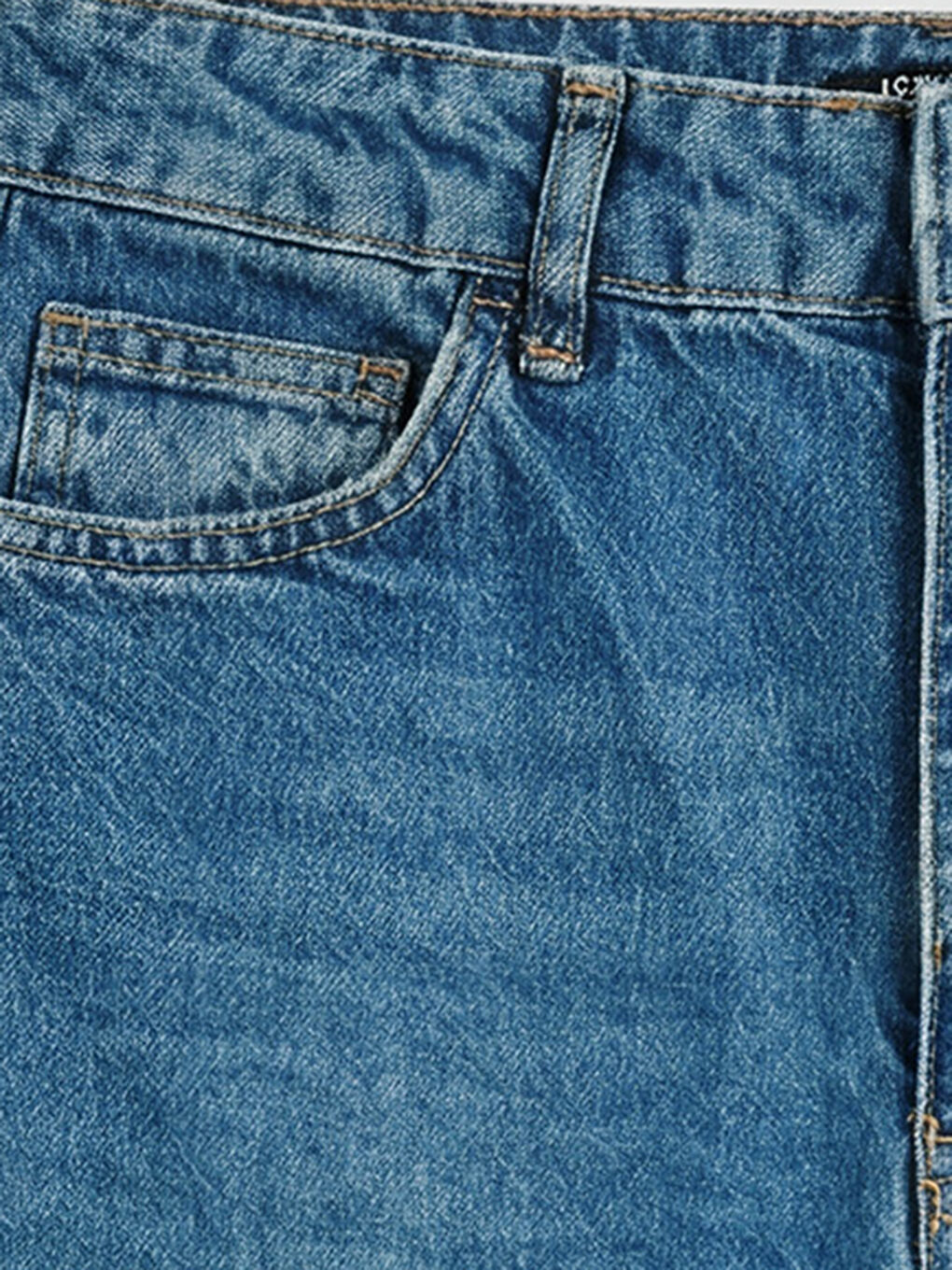 İndigo Baggy Fit Kadın Jean Pantolon-2