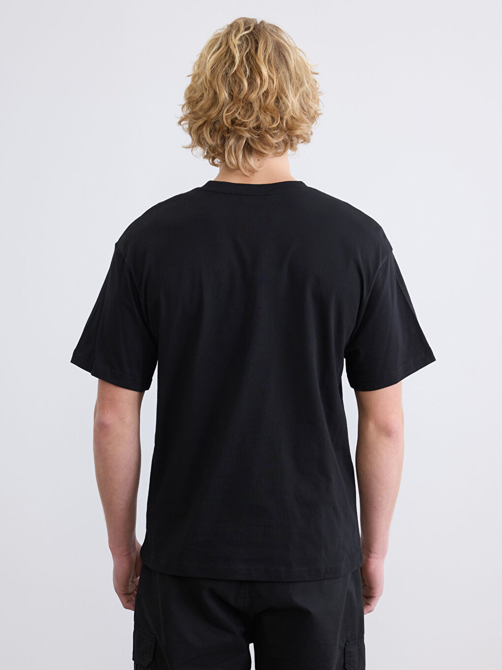 Siyah Bisiklet Yaka NYC Baskılı Erkek Tişört-3