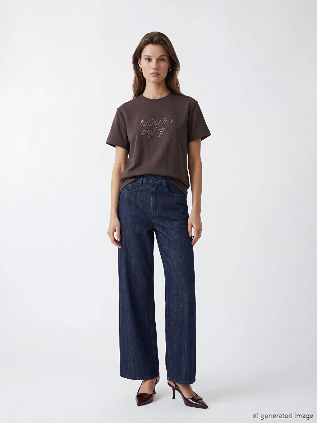 Crew Neck Printed Women's T-Shirt-1