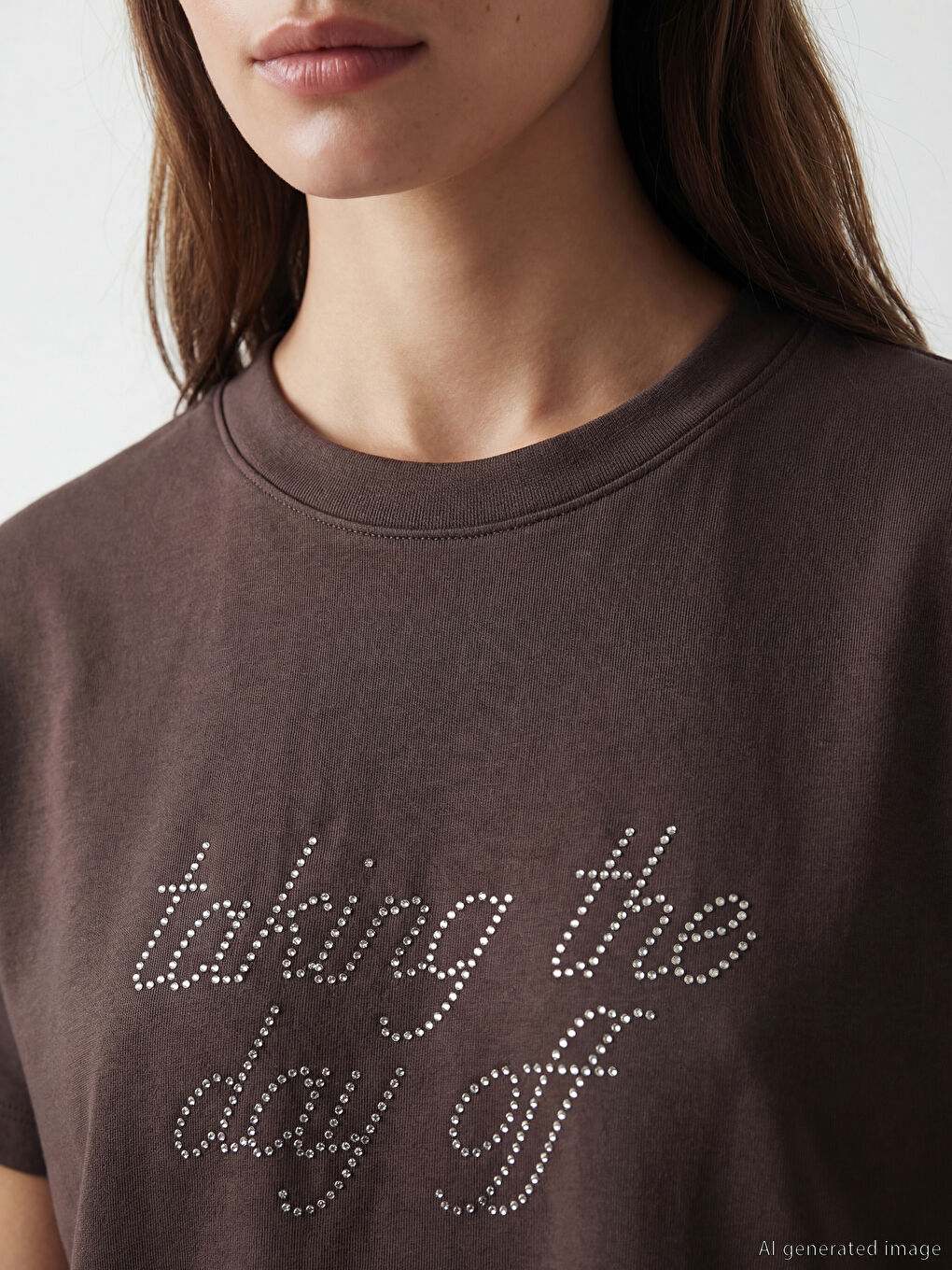 Crew Neck Printed Women's T-Shirt-2