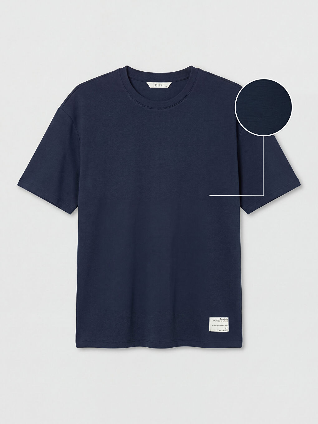 Lacivert Bisiklet Yaka Erkek Tişört