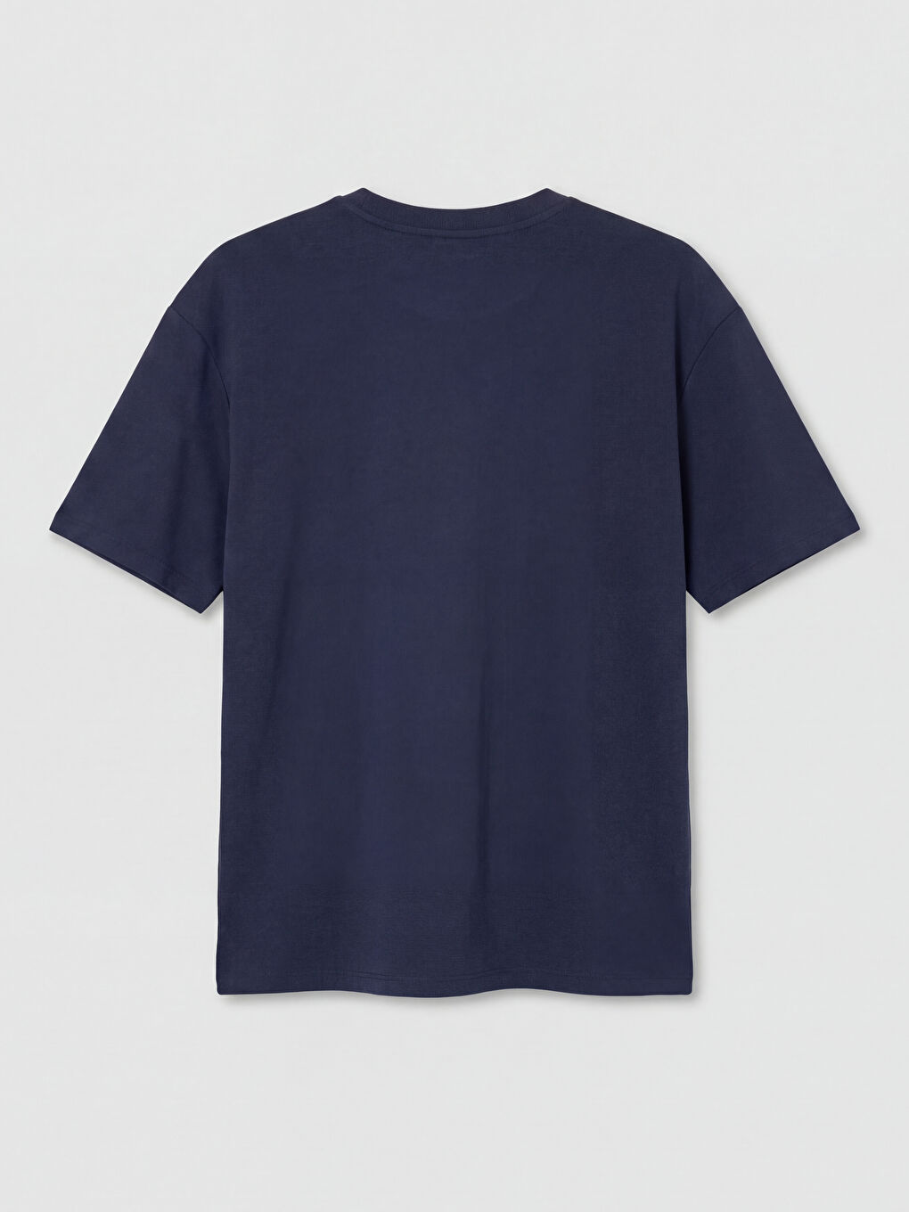 Lacivert Bisiklet Yaka Erkek Tişört-1