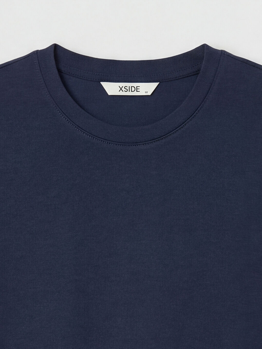 Lacivert Bisiklet Yaka Erkek Tişört-2