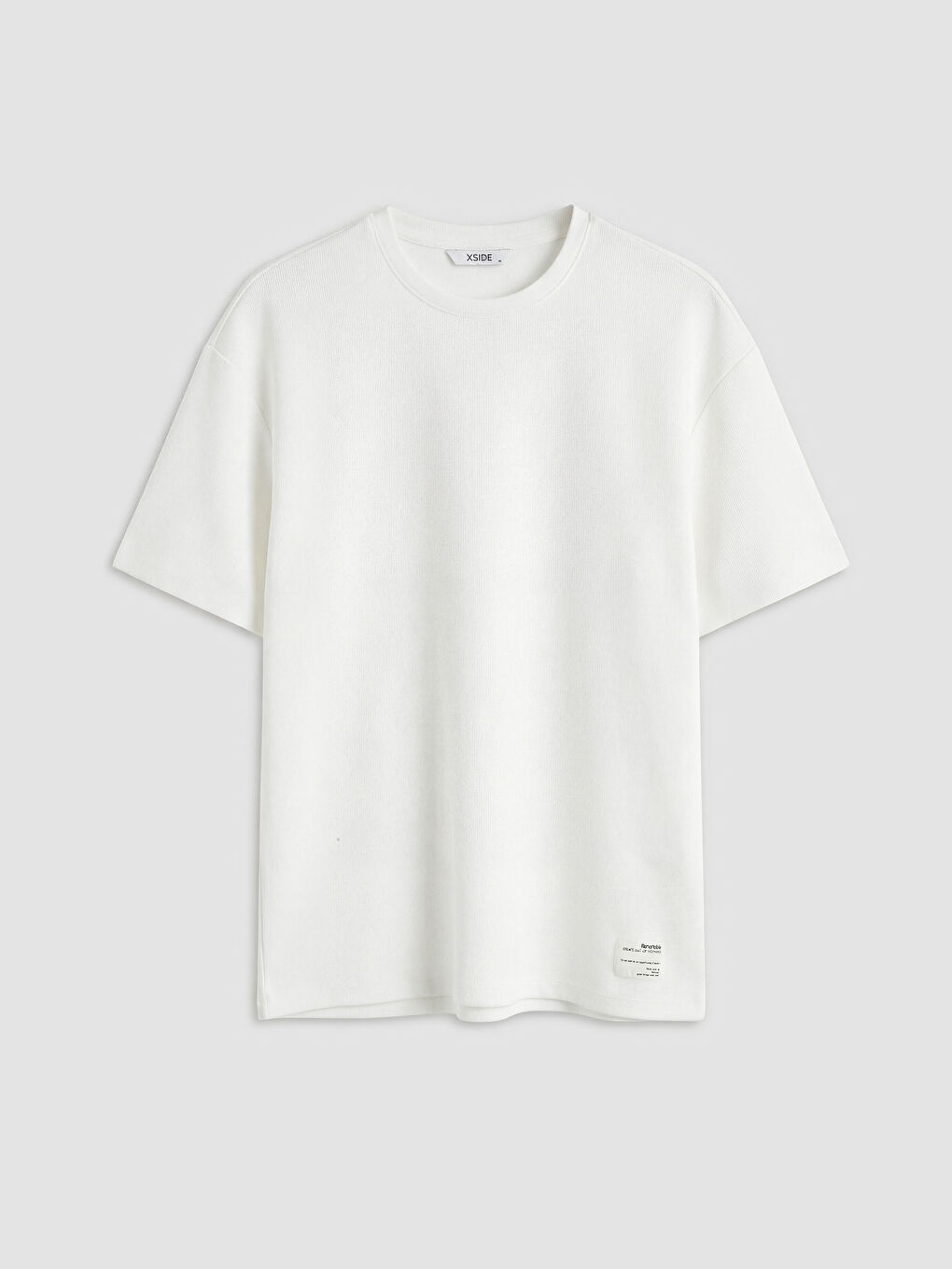 Ekru Bisiklet Yaka Erkek Tişört-4