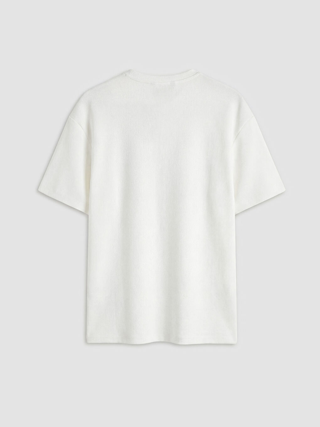 Ekru Bisiklet Yaka Erkek Tişört-5