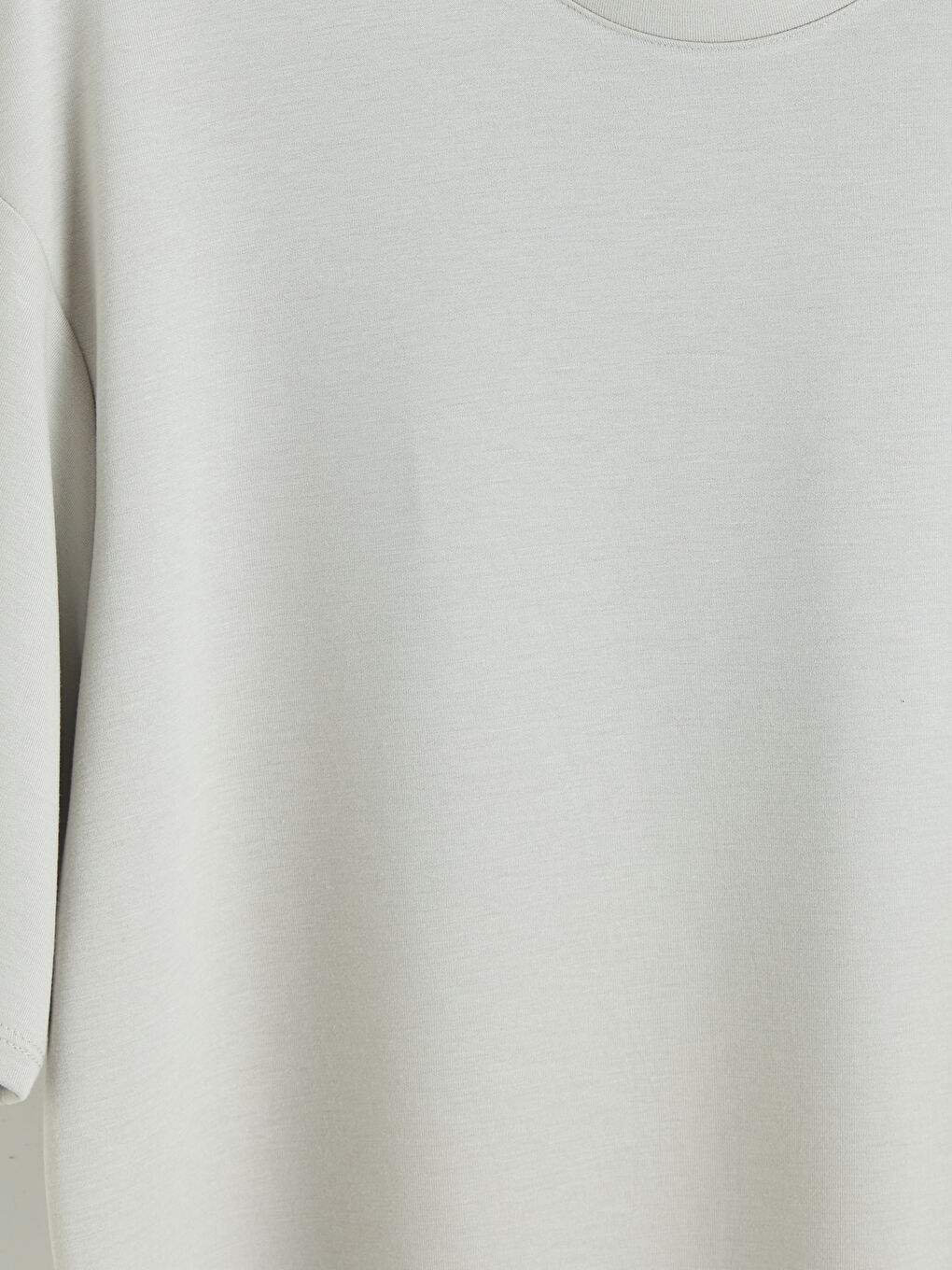 Bej Bisiklet Yaka Erkek Tişört-2