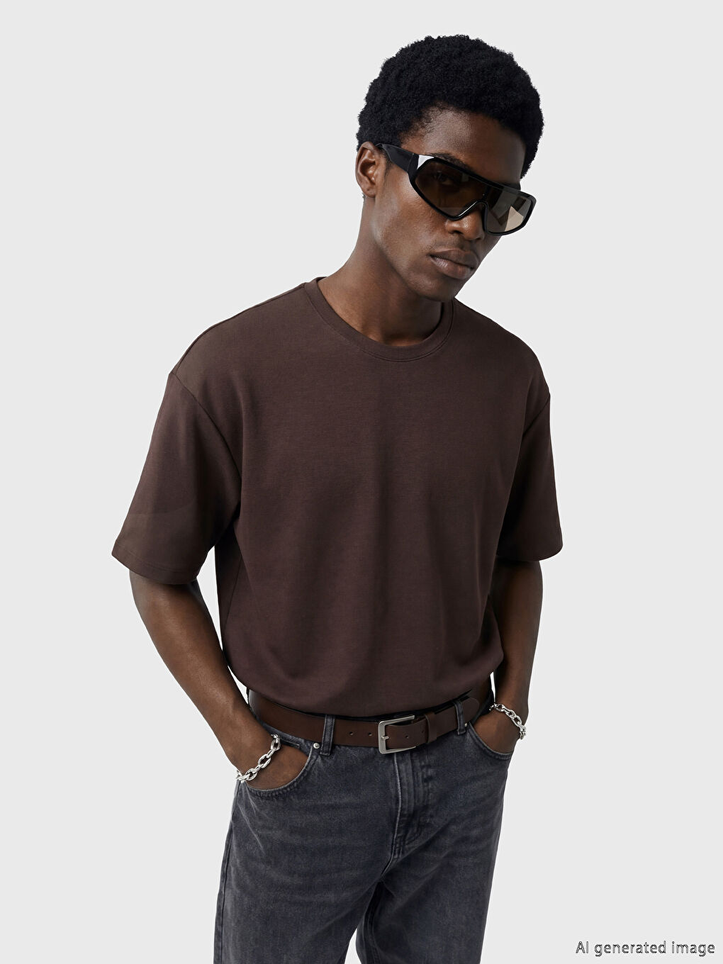 Tricou cu guler rotund pentru bărbați