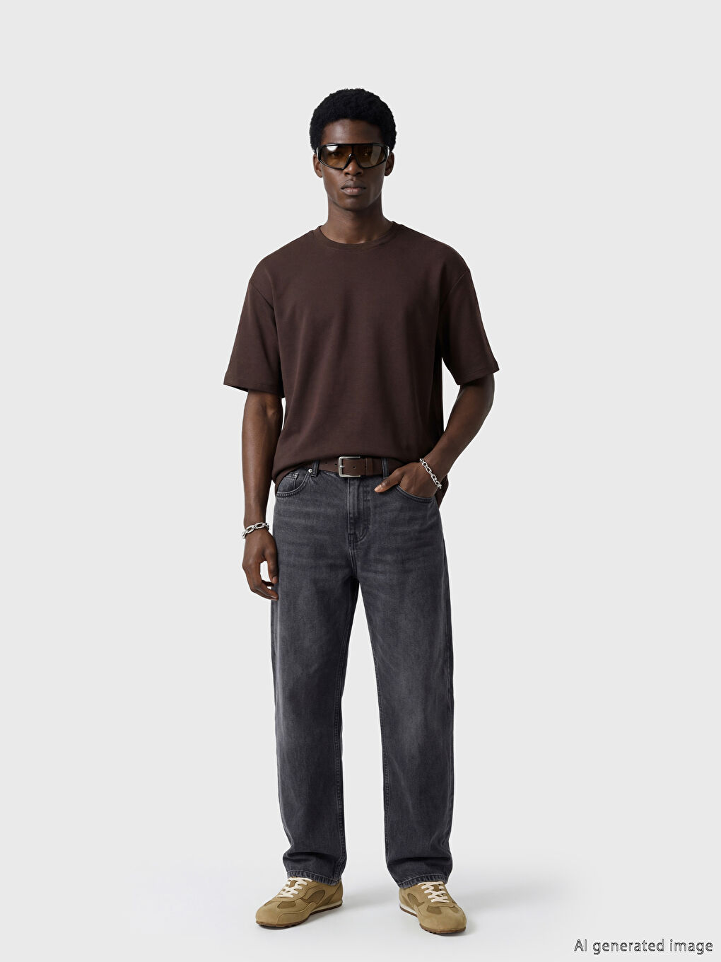 Tricou cu guler rotund pentru bărbați-1