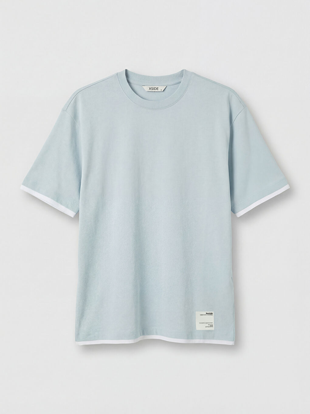 Mavi Bisiklet Yaka Penye Erkek Tişört