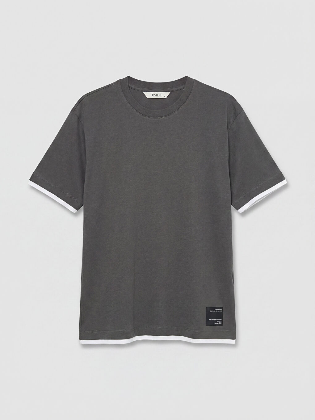 Antrasit Bisiklet Yaka Penye Erkek Tişört