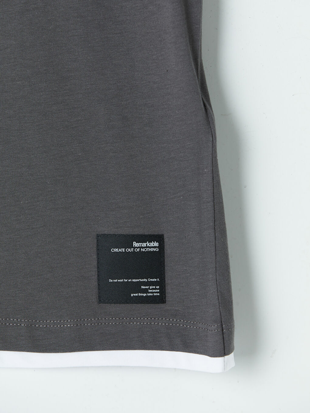 Antrasit Bisiklet Yaka Penye Erkek Tişört-2