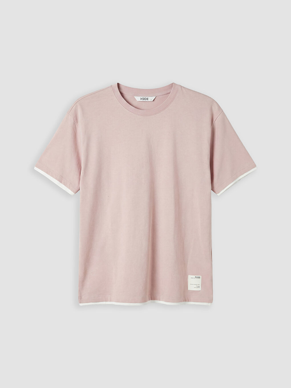 Pembe Bisiklet Yaka Penye Erkek Tişört