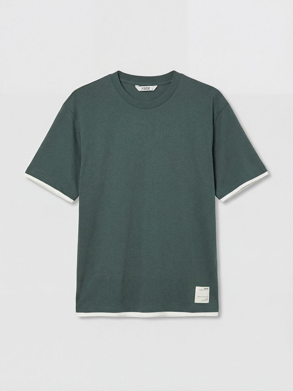 Yeşil Bisiklet Yaka Penye Erkek Tişört