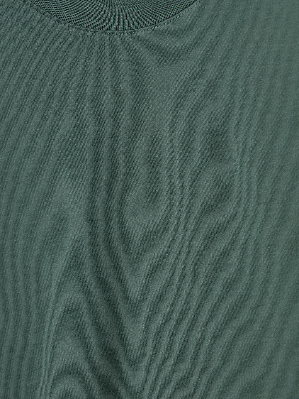 Yeşil Bisiklet Yaka Penye Erkek Tişört-2