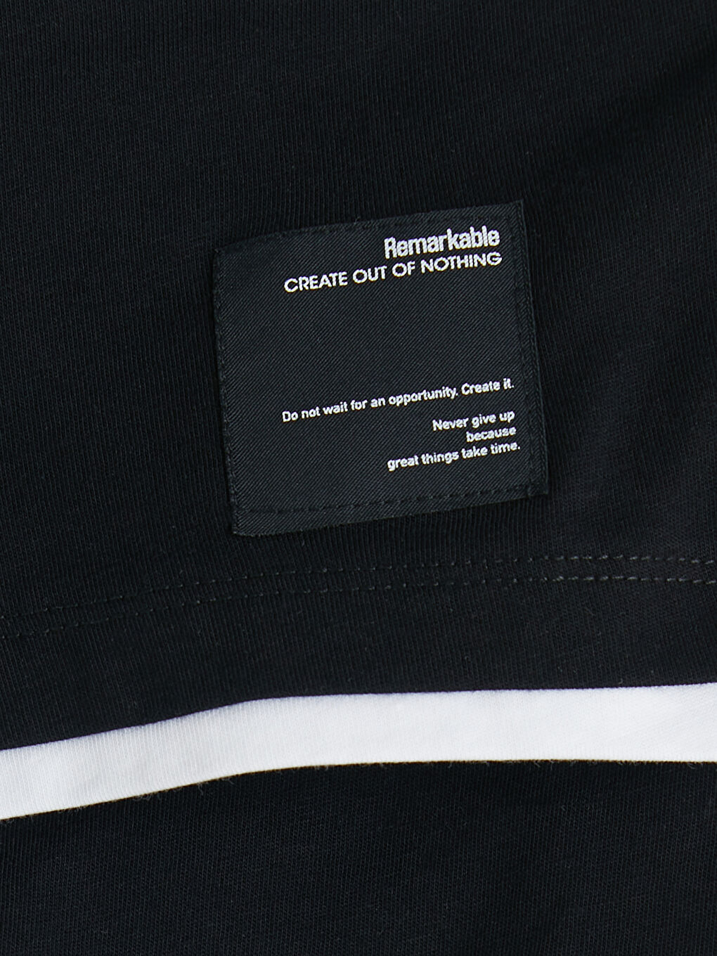 Siyah Bisiklet Yaka Penye Erkek Tişört-3