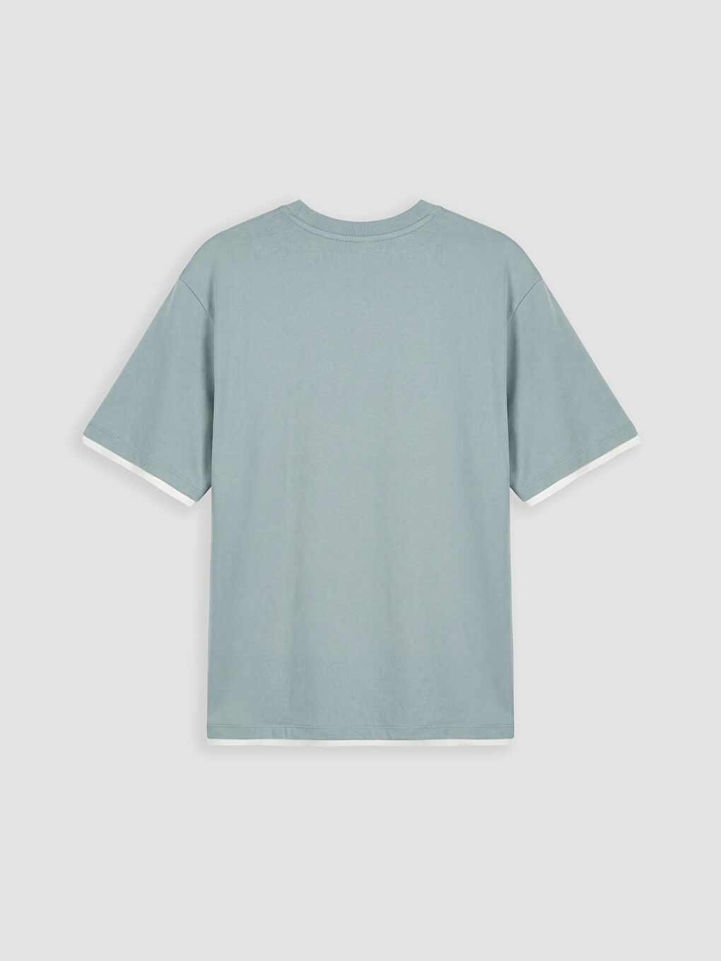 Yeşil Bisiklet Yaka Penye Erkek Tişört-1