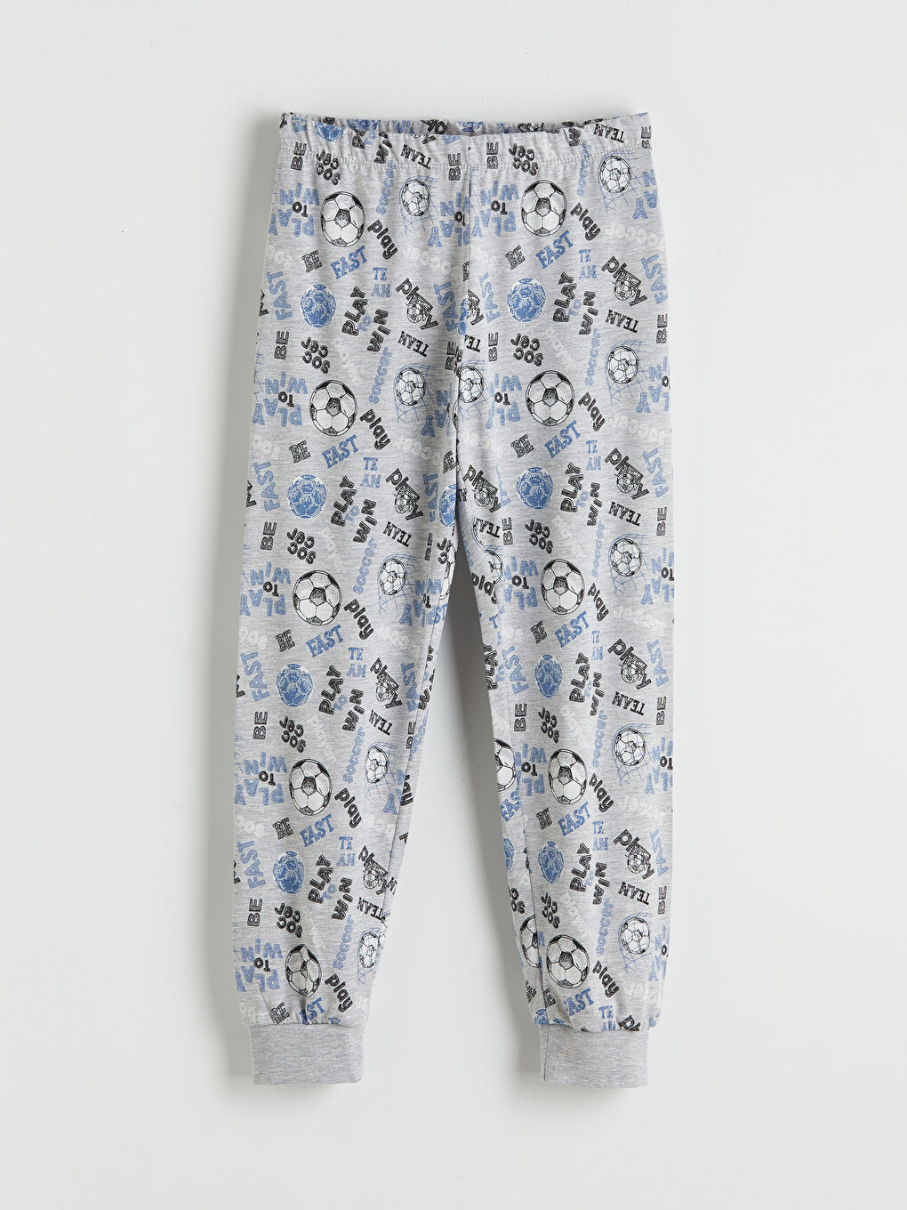 Gri Bisiklet Yaka Baskılı Erkek Çocuk Pijama Takım-3