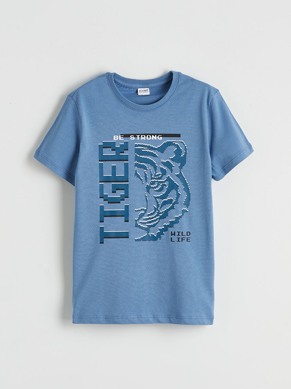 Mavi Bisiklet Yaka Baskılı Erkek Çocuk Pijama Takım-1