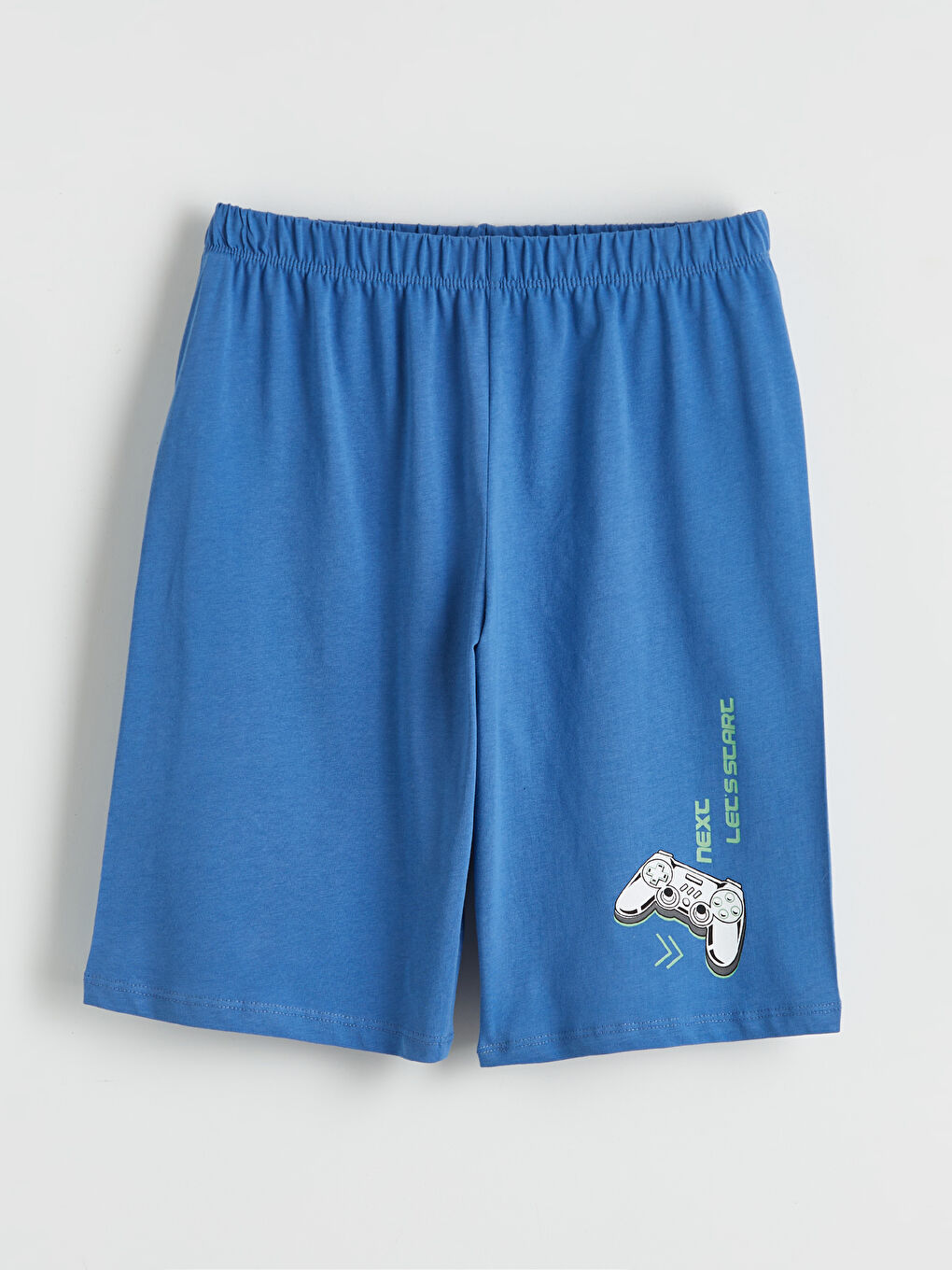 Mavi Baskılı Erkek Çocuk Pijama Şort 2'li-1