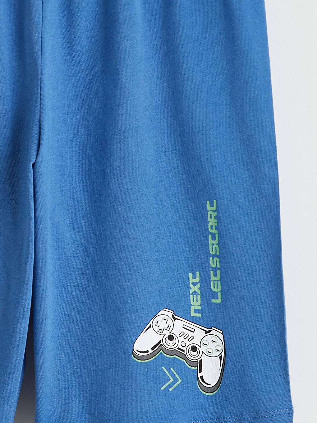 Mavi Baskılı Erkek Çocuk Pijama Şort 2'li-5