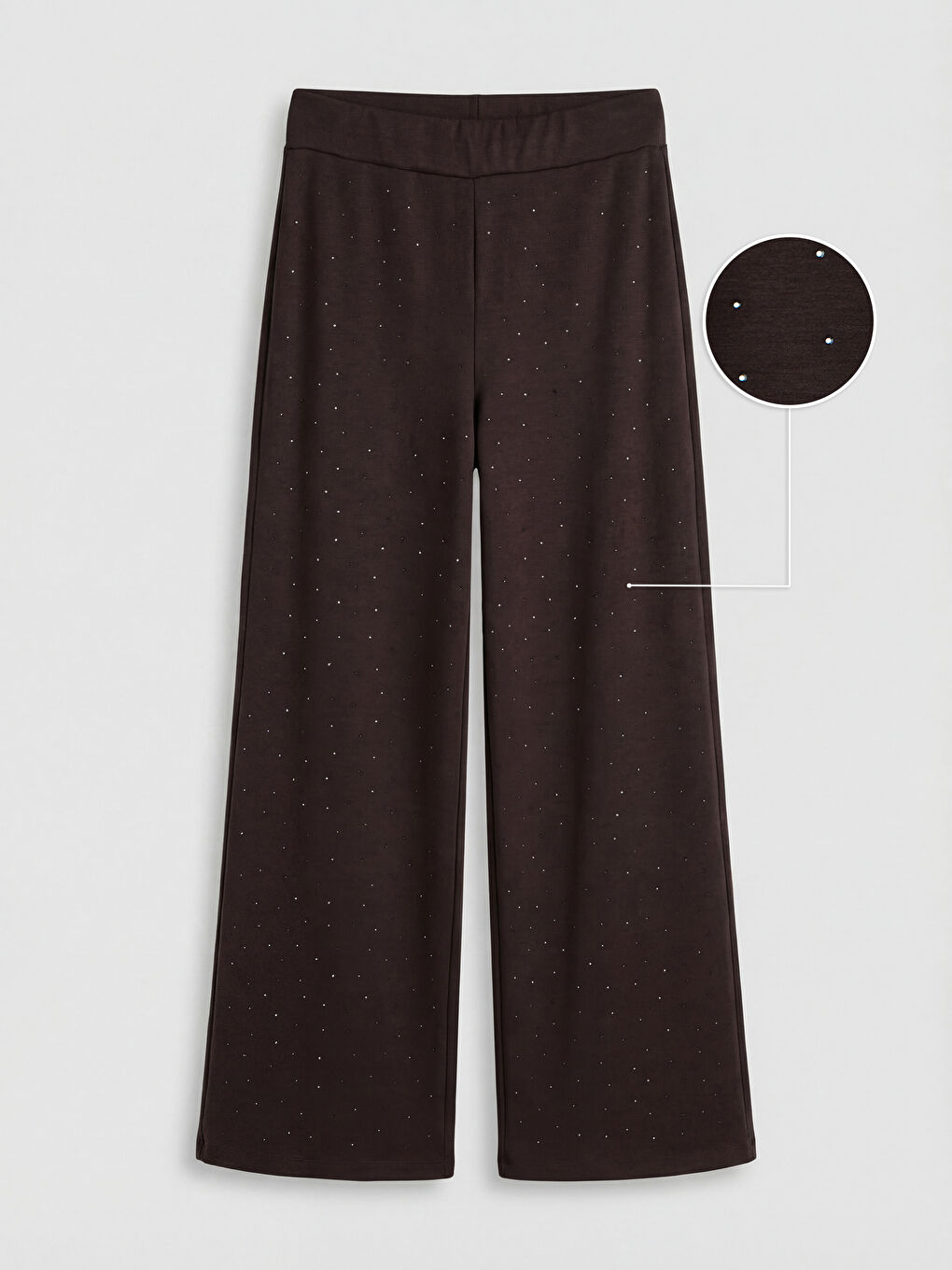 Kahverengi Soft Touch Taşlı Kadın Eşofman Altı