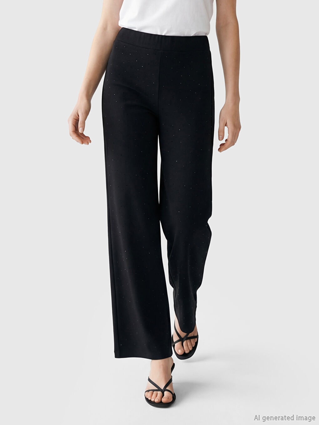 Soft Touch Women's Sweatpants with Stone Detail-1