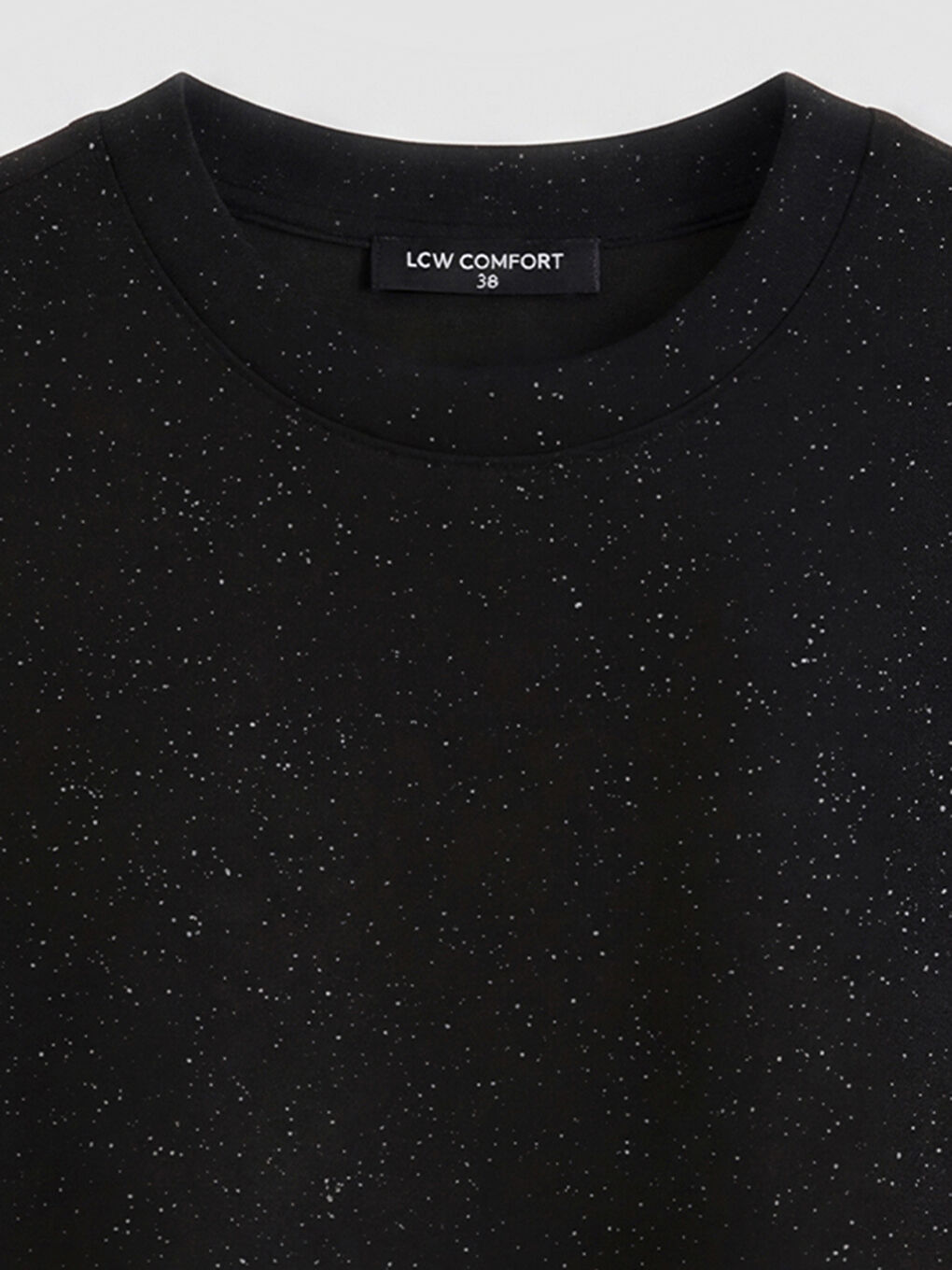 Siyah Desenli Soft Touch Kadın Tişört-2