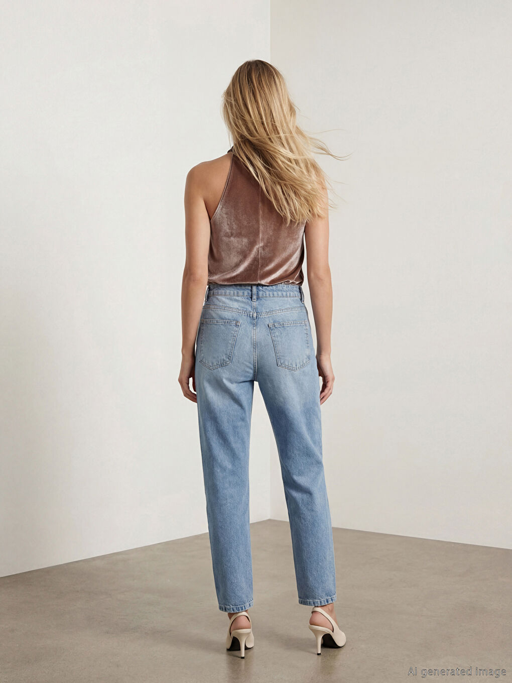 İndigo Mom Fit Kadın Jean Pantolon-3