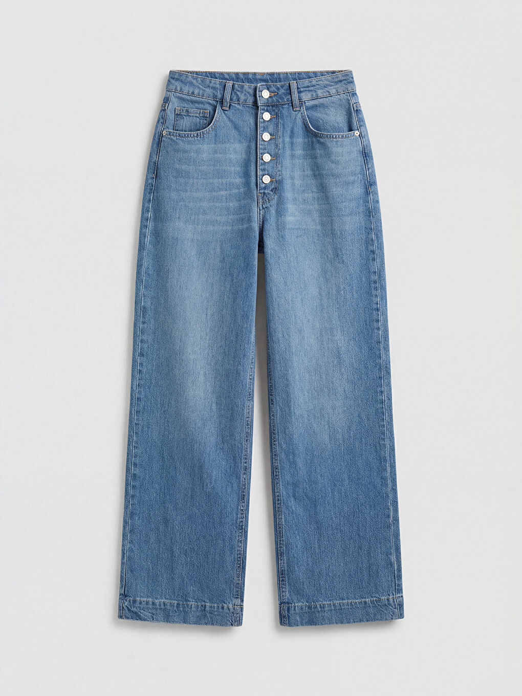 İndigo Wideleg Kadın Jean Pantolon-4