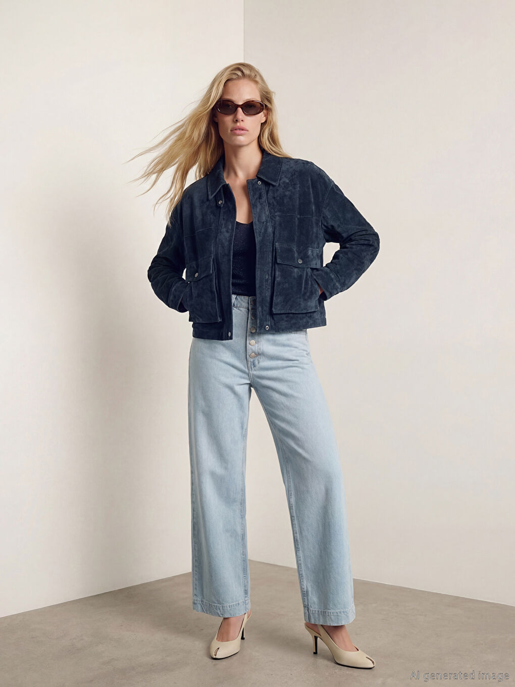 İndigo Wideleg Kadın Jean Pantolon