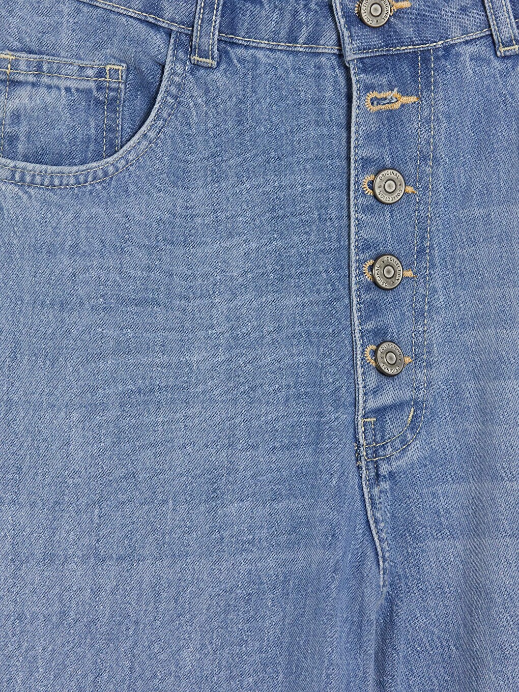 İndigo Wideleg Kadın Jean Pantolon-5