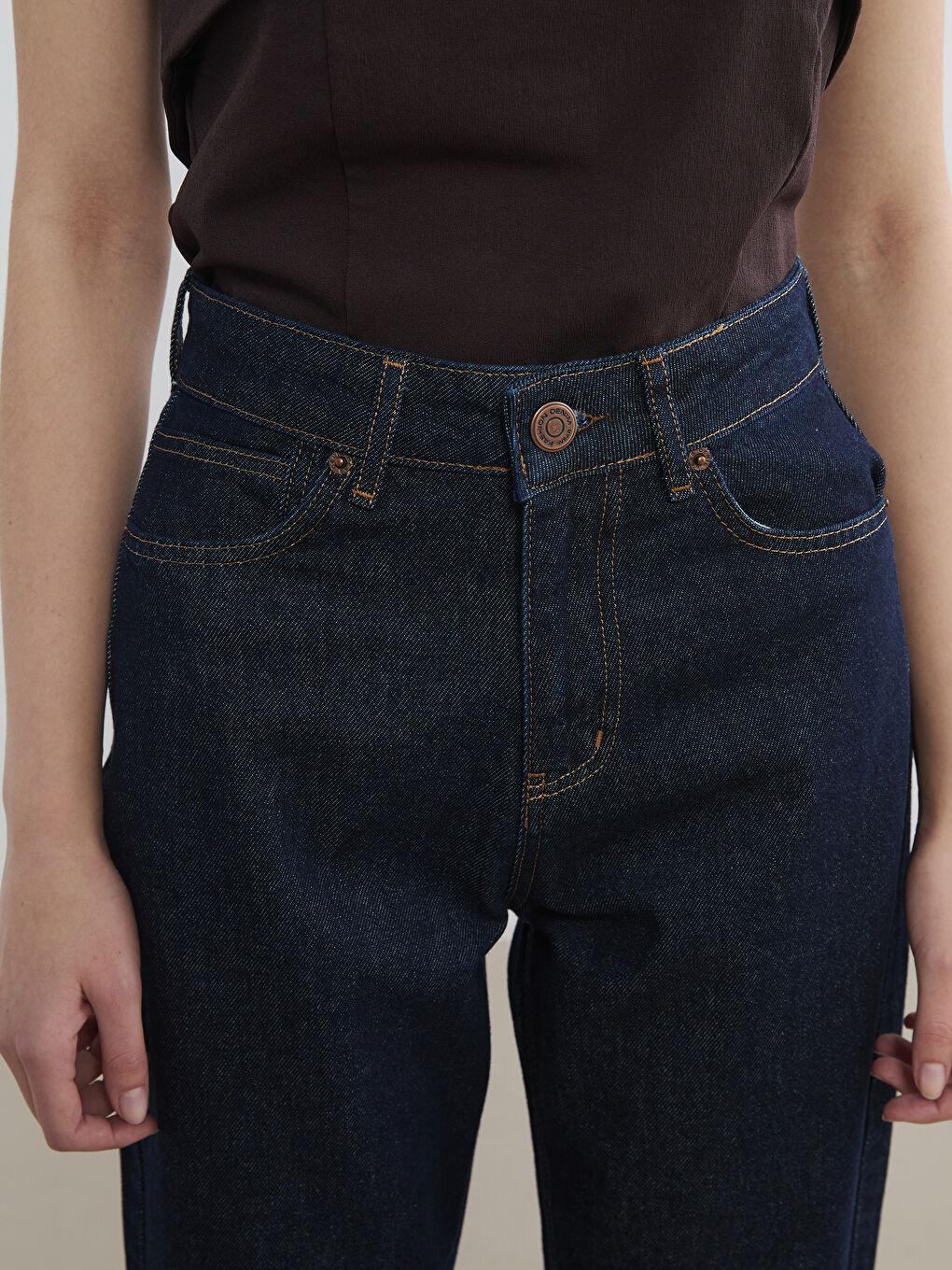 İndigo Yüksek Bel Balloon Fit Kadın Jean Pantolon-2