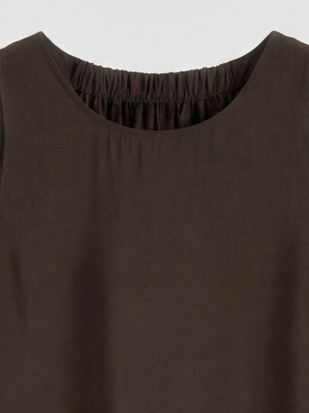 Kahverengi Bisiklet Yaka Modal Karışımlı Elbise-2