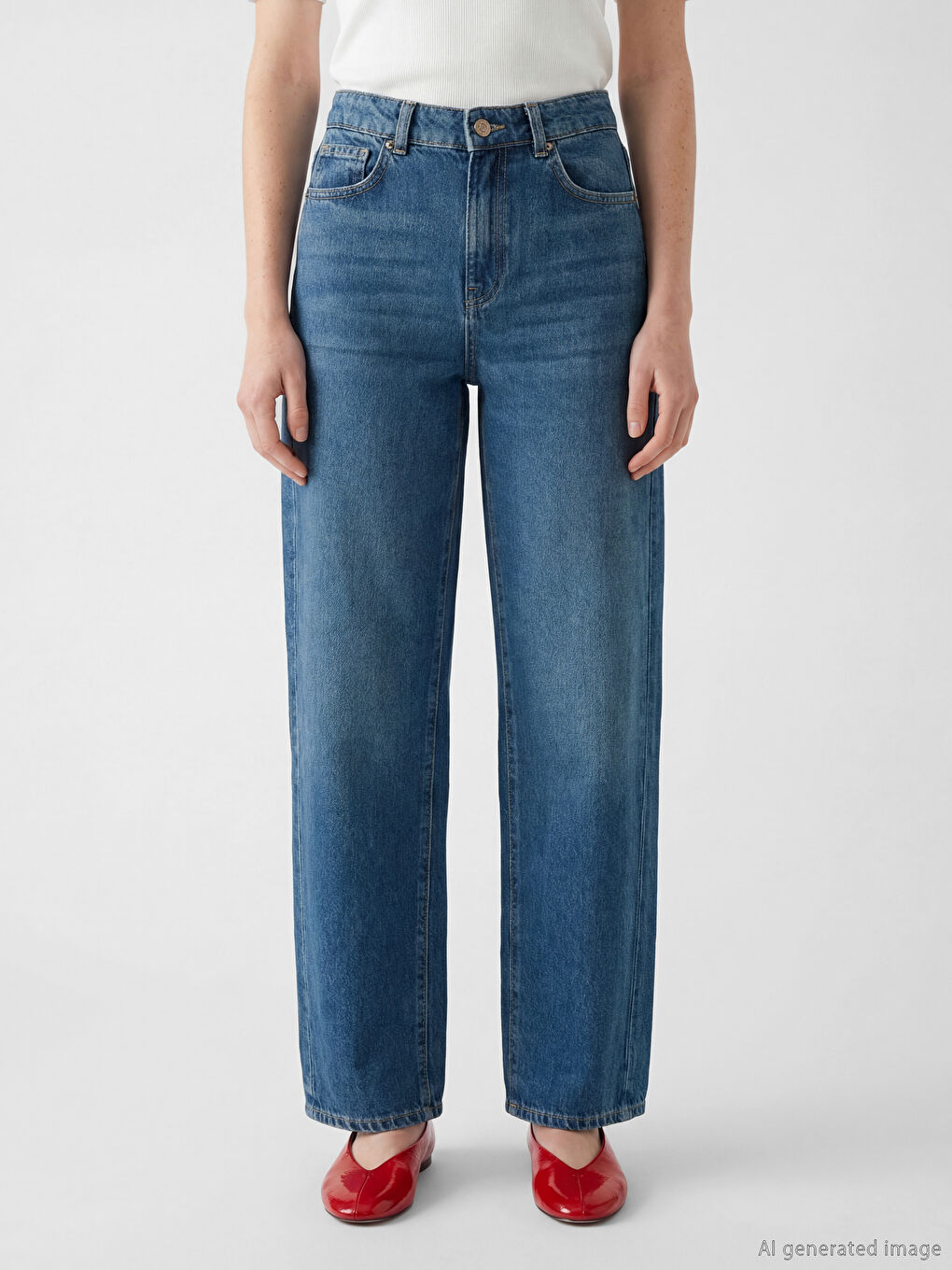 İndigo Wideleg Kadın Jean Pantolon	-1