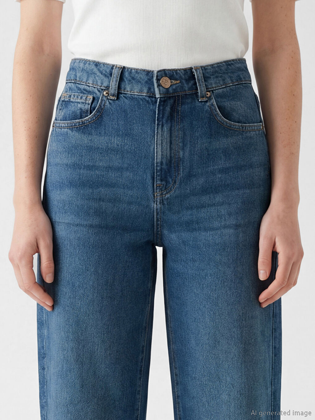 İndigo Wideleg Kadın Jean Pantolon	-2