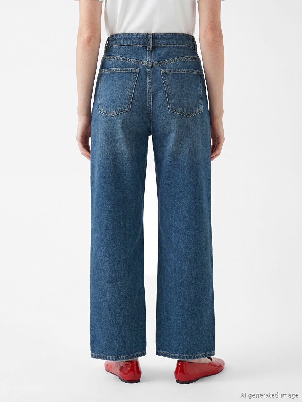 İndigo Wideleg Kadın Jean Pantolon	-3