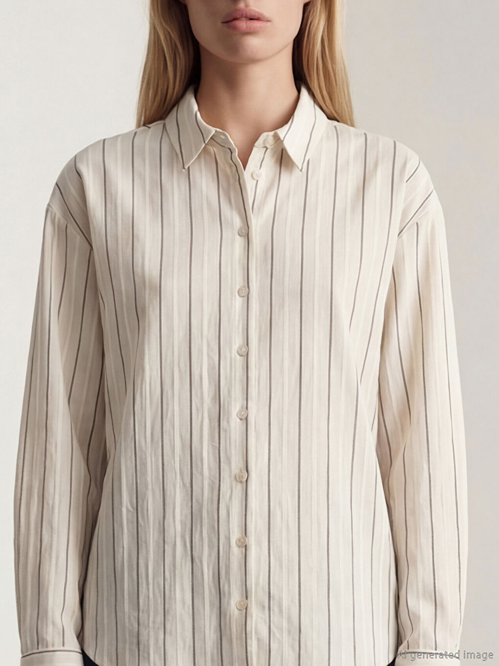 Siyah Çizgili Kadın Gömlek-2