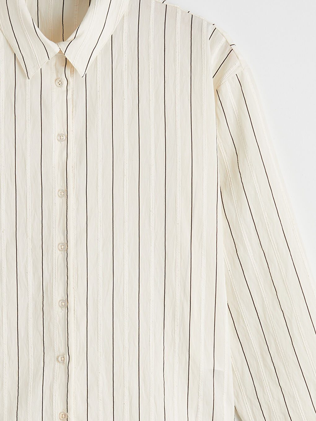 Siyah Çizgili Kadın Gömlek-6