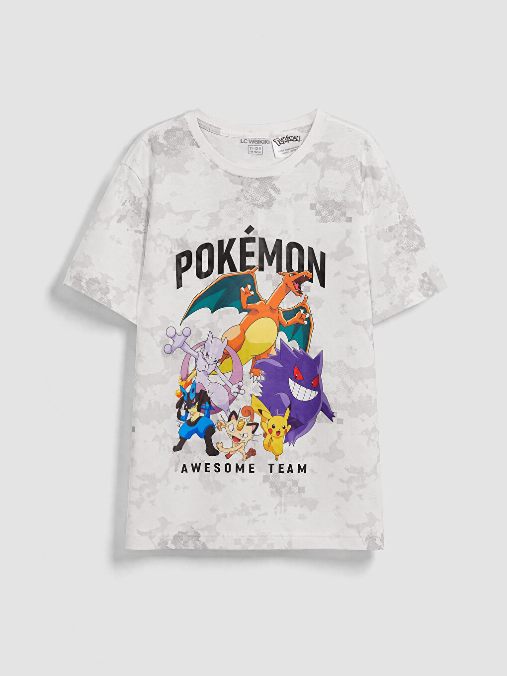 Ekru Pokemon Baskılı Erkek Çocuk Şortlu Pijama Takımı-1