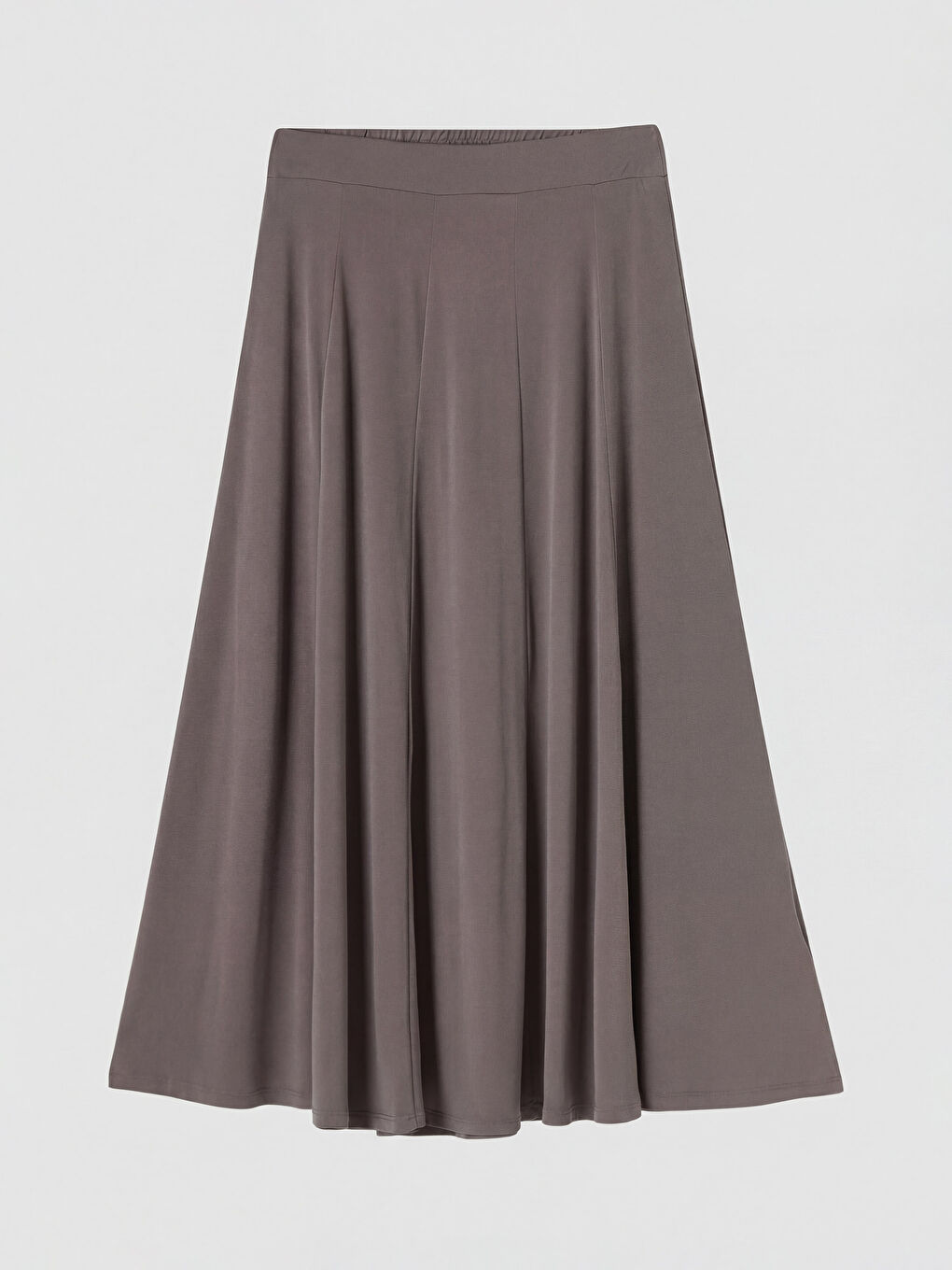 Kahverengi Beli Lastikli Pileli Etek