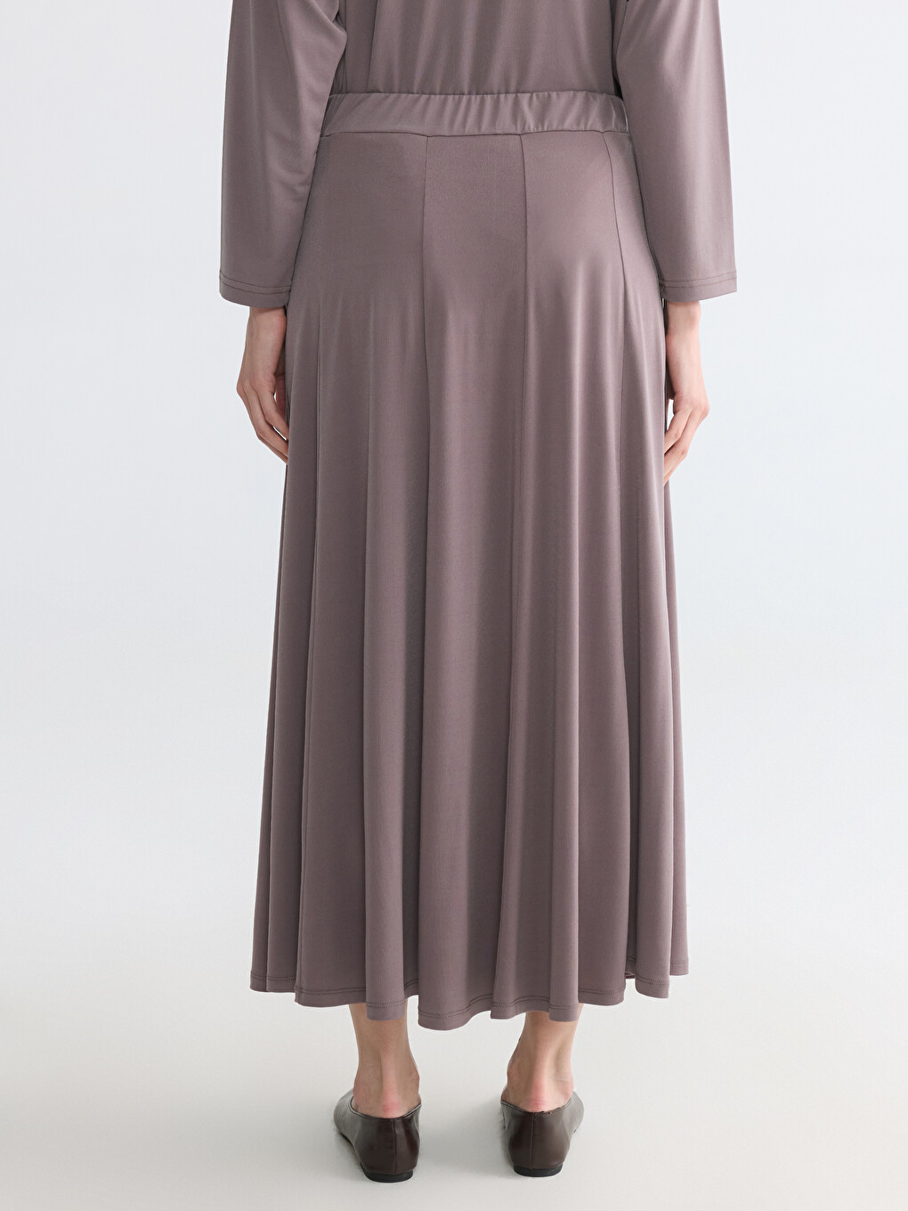 Elastic Waist Pleated Skirt-5