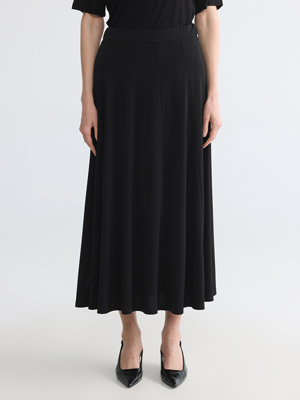 Elastic Waist Pleated Skirt-2